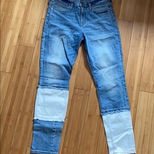 NWT EXPRESS denim skinny jeans bleach size 8L